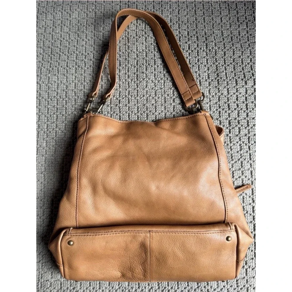 American Leather Co Genuine Leather Hobo Tote Bag Tan Dual Strap Shoulder Purse